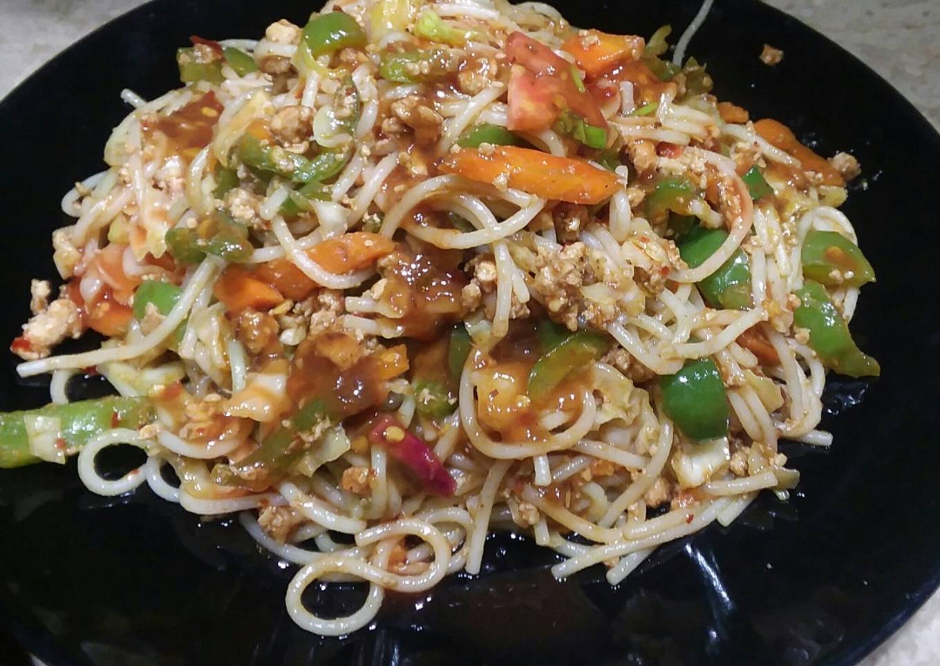 Chicken spaghetti #iftar with huma