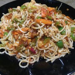 A picture of Chicken spaghetti #iftar with huma.