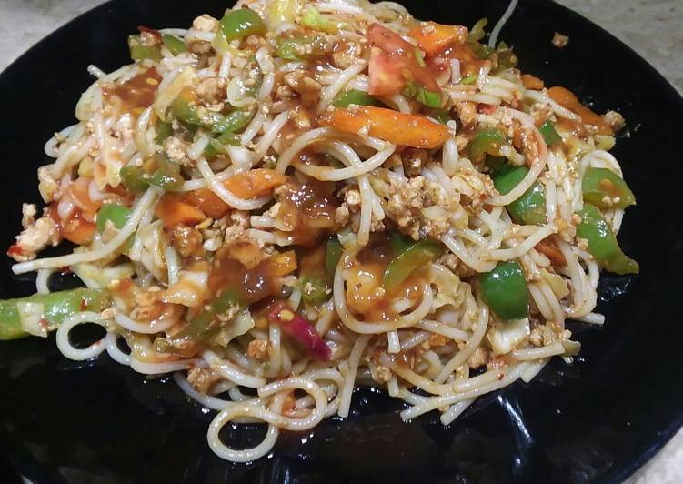 Simple Way to Prepare Any-night-of-the-week Chicken spaghetti #iftar with huma