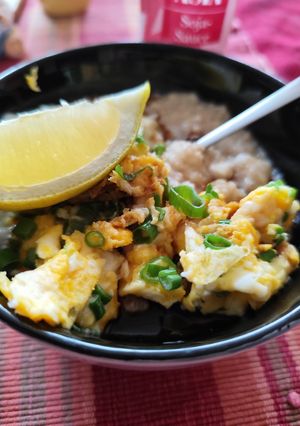 Sós zabkása reggelire (ázsiai jellegű) recept fotója