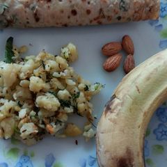 A picture of Rice flour chilla with jeera aloo.