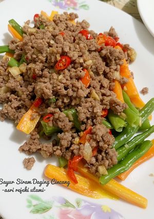 Foto resep Sayur Siram Daging Cincang