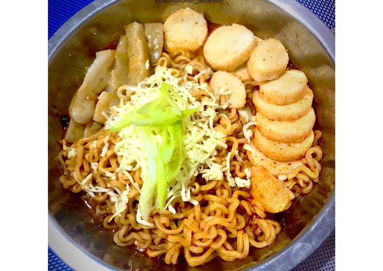 Resep Rabokki Ala2 With Mie Sedap Korean Spicy Soup, Enak Banget