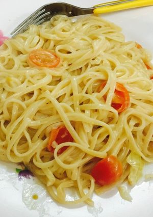 Foto resep Spageti carbonara With tomato chery