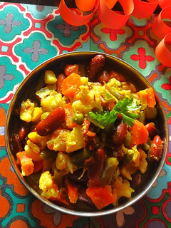 A picture of Mixed Subji (no onion garlic).