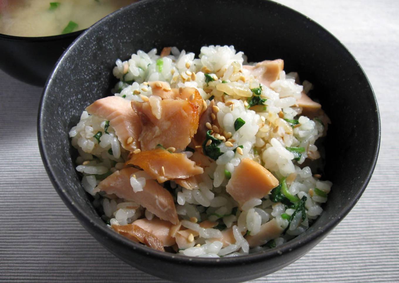 Grilled Salmon & Watercress Mazegohan