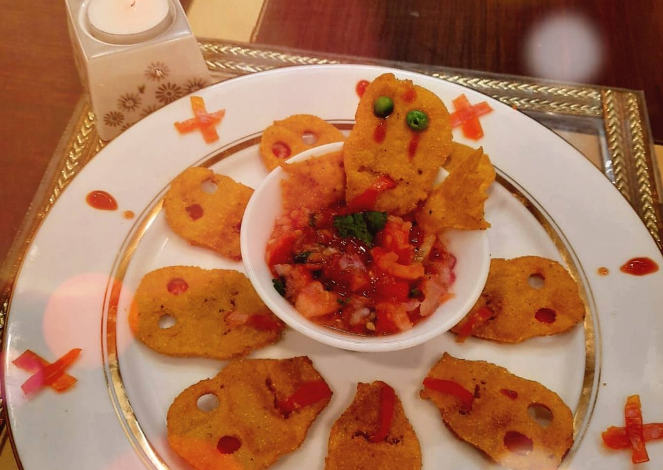 Spooky Nachos With Bloody Salsa