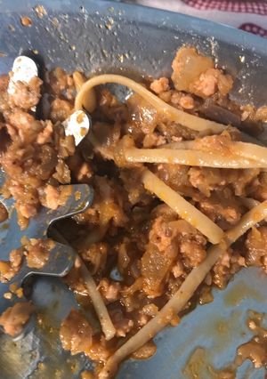 Una foto de Tallarines integrales de caponatta siciliana