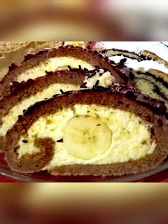 Ünnepi banános fatörzs torta 🎄 recept fotója