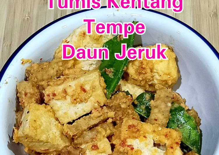 Tumis kentang tempe daun jeruk