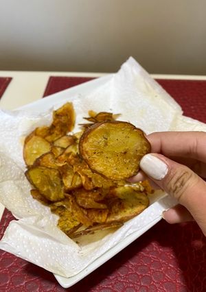 Una foto de Papas chips al horno🥔🔥