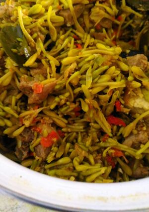 Foto resep Oseng bunga pepaya ayam tahu tanpa rasa pahit