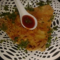 Aloo paratha A picture of Aloo paratha.
