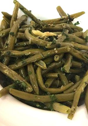 Une photo de Les haricots verts sautés