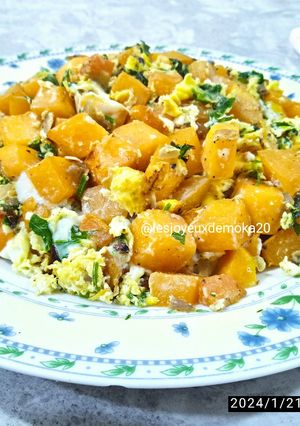 Une photo de Omelette à la courge butternut
