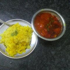 A picture of Fry daal and rice.