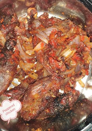 A picture of Peppered chicken.