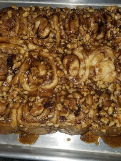 A picture of Cinnamon date pecan rolls.