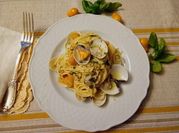 A picture of clam pasta
