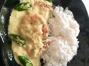 A picture of mustard prawn curry
