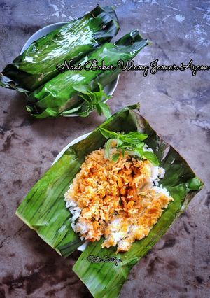 Foto resep Nasi Bakar Udang Jamur Ayam