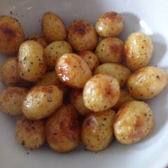 A picture of Perfect new roasted potatoes.