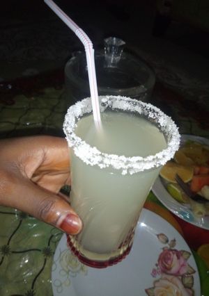 A picture of Fresh ginger and lemon juice.