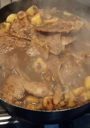 Una foto de Bifecitos con papas al disco