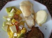 Una foto de bacalao con alioli gratinado