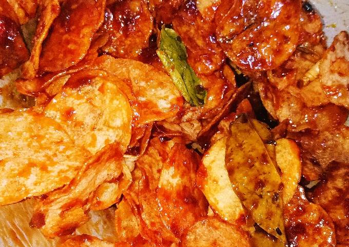 Resep Keripik Kentang Pedas Manis Jemputrejeki Keripik Oleh Devys Kitchen Cookpad 1635