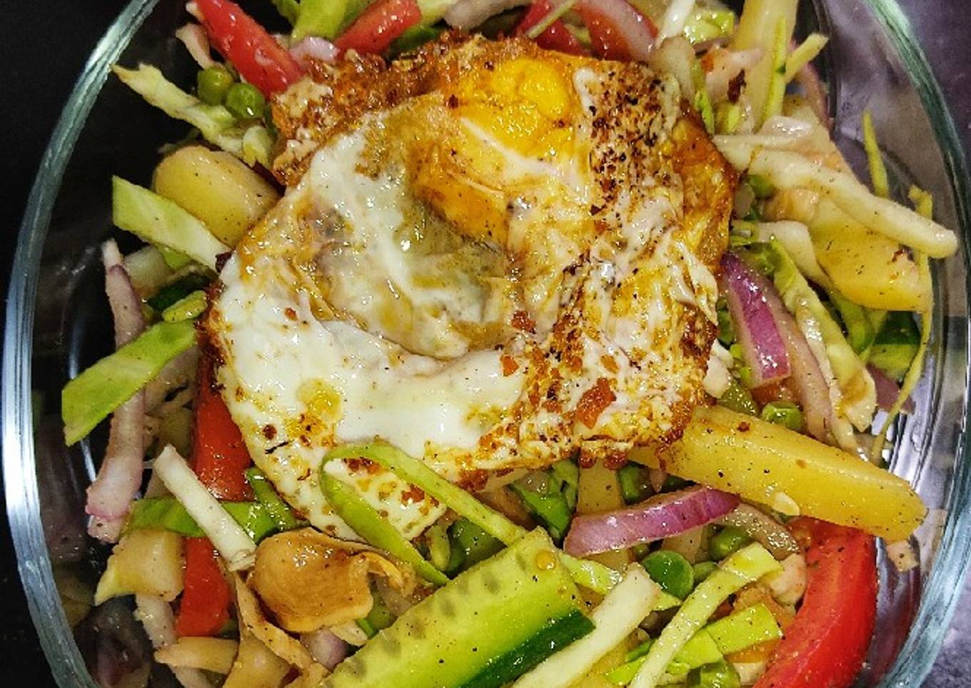 Crispy Egg Fresh Salad 🥗🥗😋😋