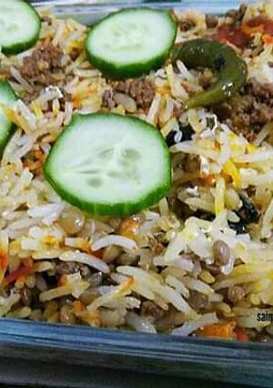A picture of Masoor dal qeema pulao #cookpadapp.