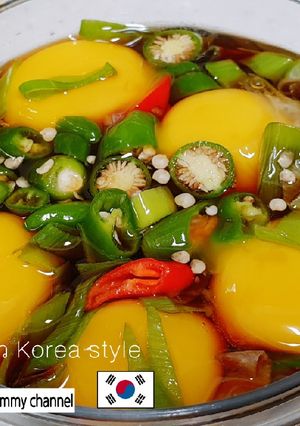 รูปของ ไข่ดองซีอิ๊ว สไตล์เกาหลี (노른자장) #อาหารเกาหลี