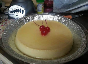 Una foto de Flan de queso