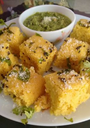 A picture of Oats Corn Dhokla.