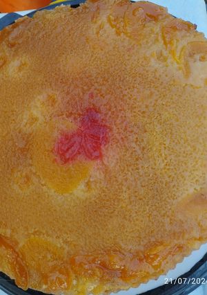 Una foto de TORTA VOLTEADA DE MELOCOTÓN