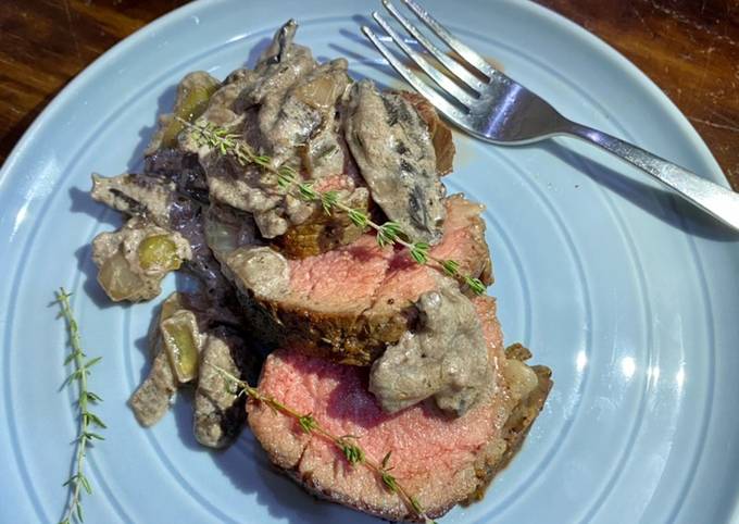 Beef Tenderloin with Mushroom Sauce