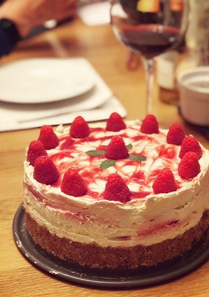 A picture of Cranachan Cheesecake (no-bake).