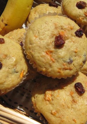 A picture of Carrot Raisin Muffins.