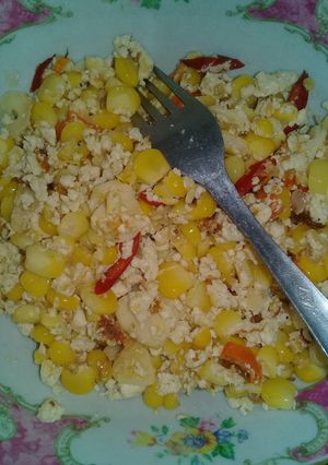 Foto resep Tumis jagung tahu simple