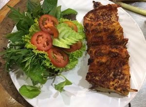 Hình của món Cá chép giòn nướng muối ớt.