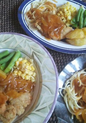 Foto resep Chicken steak dan spageti ala bunda kian 😊😊