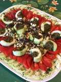 Salade de concombres et tomates aux salicornes, dulse et laitue de mer
