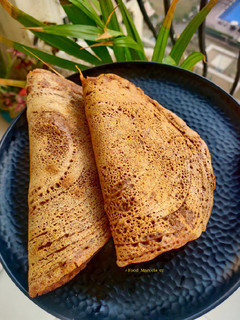 A picture of Ragi/Finger Millet Dosa.