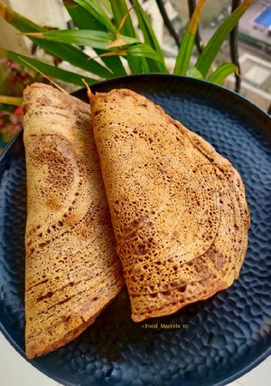 A picture of Ragi/Finger Millet Dosa.