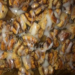 A picture of Cinnamon roll apple pie breakfast casserole 🍎 SUPER EASY.
