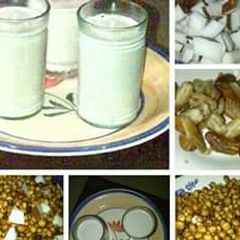 Coconut,tiger nut and date milk A picture of Coconut,tiger nut and date milk.