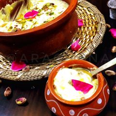 A picture of Kesar shrikhand.