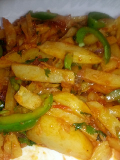 A picture of Simple homemade chips masala.