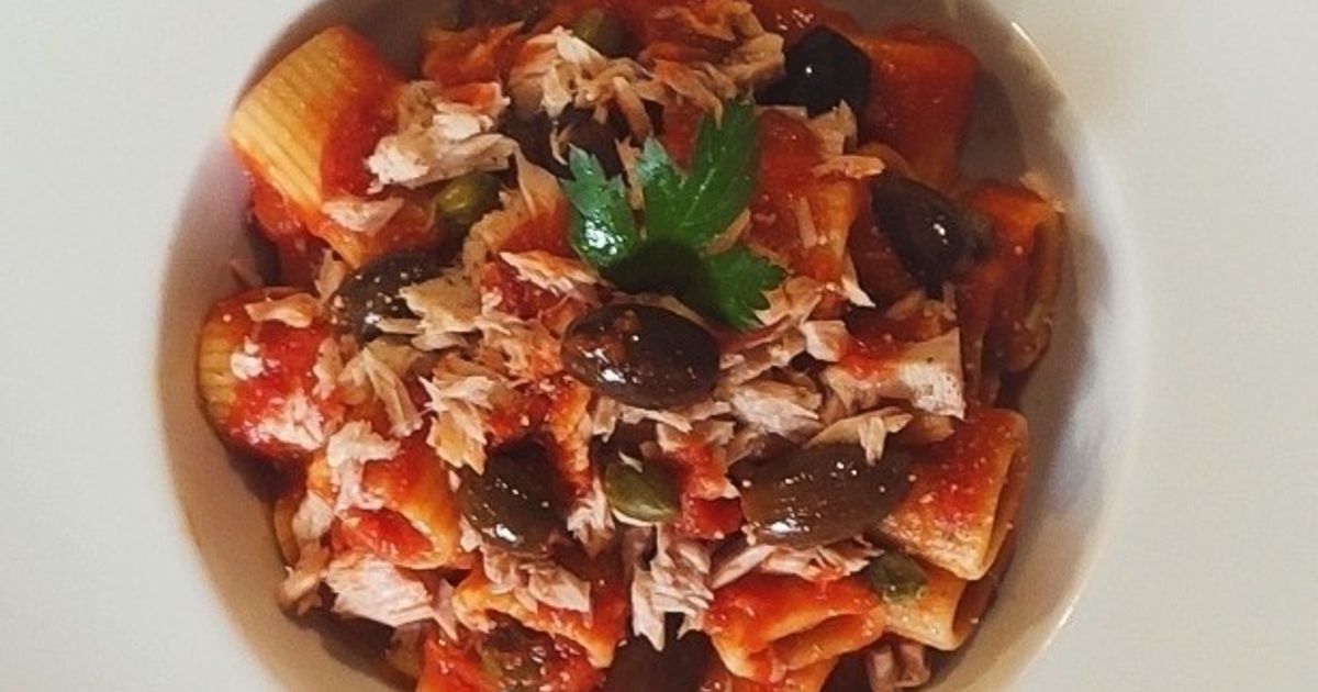 Mezze Maniche Rigate Alla Puttanesca With Tuna Recipe By Francesca Diomede